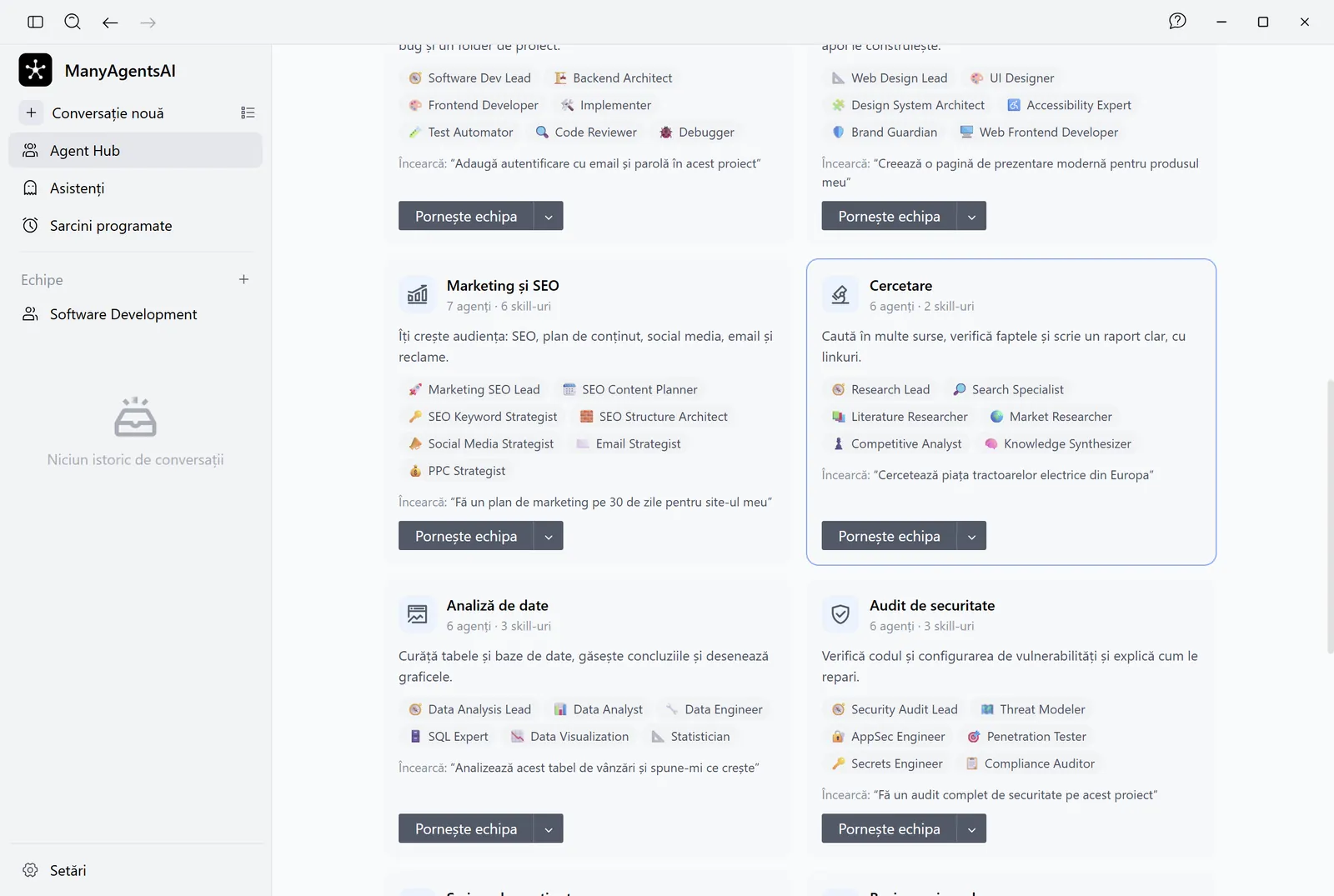 Agent Hub in Romanian